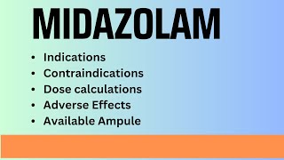 midazolam  injection midazolam  inj Dormicum  side effects  dose calculations [upl. by Llekram203]