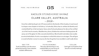 Kaesler Stonehorse Shiraz Clare Valley 2018 [upl. by Egroej]