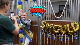 ♘ STALLVLOGG♘ Såhär firar man ett SMGULD i dressyr [upl. by Hcurab]