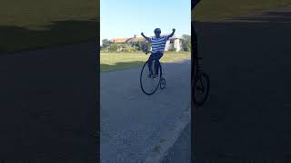 Unicycles unicycling penny farthing high wheel mike arotsky tells truth [upl. by Hedveh]