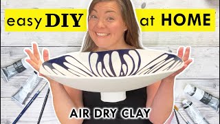 Air Dry Clay LARGE POTTERY DIY Ceramics at Home with DAS [upl. by Loar772]