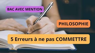 5 ERREURS à ne pas COMMETTRE en DISSERTATION PHILO [upl. by Navac]