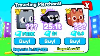 😱New CHEAPEST Traveling Merchant FREE EXCLUSIVES Pet Simulator X [upl. by Annayrb886]