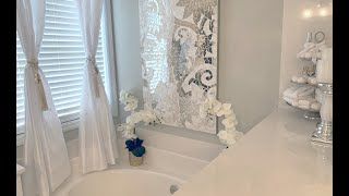 BATHROOM TUBSHOWER AREA DECORATING IDEASDECORATE WITH ME [upl. by Eanehs302]