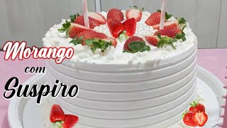 O MELHOR BOLO DE MORANGO COM SUSPIRO QUE VOCÊ JÁ VIU  FAÇA E VENDA  PARIS CAKE DESIGNER [upl. by Ginni]