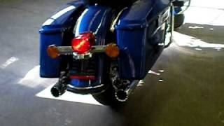 2010 SuperTrapp SE SlipOns with Yaffe Chrome Afterburner End Caps on Road King VideoAVI [upl. by Nolitta691]