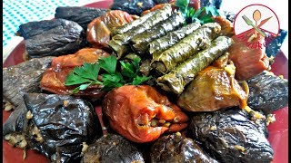 KARIŞIK KURU DOLMAETLİ KARIŞIK KURU DOLMA TARİFİPATLICAN BİBER YAPRAK [upl. by Ecnadnac]