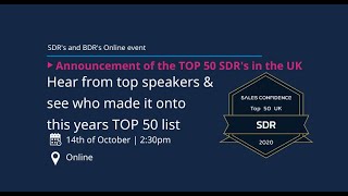 TOP 50 SDR AWARDS 2020  Full Event  Sales Confidence amp Venatrix [upl. by Etti574]