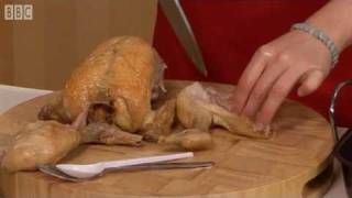 How to joint a cooked roast chicken  BBC GoodFoodcom  BBC Food [upl. by Renado]