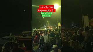 Pune huge traffic due to modi ji visit modi modiji pmmodi travel pune punenews traffic video [upl. by Aisel]