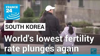 In South Korea worlds lowest fertility rate plunges again in 2023 • FRANCE 24 English [upl. by Tichonn]