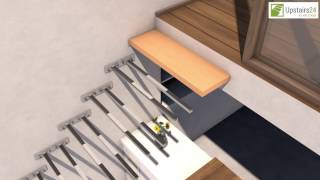 Escalier flottant  suspendu en Kit Sydney  wwwupstairs24fr [upl. by Ij]