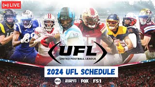 2024 UFL dates times and TV channels [upl. by Ahsinirt986]