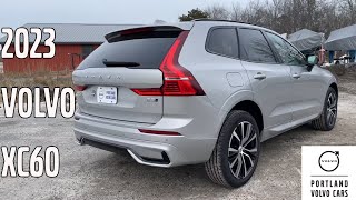 Silver Dawn Metallic 2023 Volvo XC60 B5 Plus Dark  Walkaround with Heather [upl. by Neeloj]