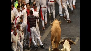 Raw 3 Gored in Pamplonas Running of the Bulls [upl. by Ynohtona407]