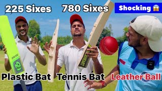 Plastic Bat And Tennis Bat Vs Leather Ball 🔥 150m Six 😱 Cricket With Vishal Challenge [upl. by Adrien]