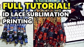 FULL TUTORIAL HOW TO MAKE ID LACE SLING Lanyard Sublimation Printing  Layouting amp Assembly [upl. by Chiquita]