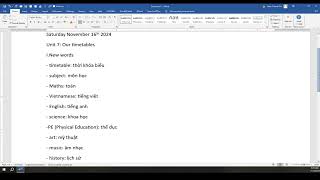 Unit 7 quotOur timetablesquot  English 4 16  11 2024 [upl. by Ydur]
