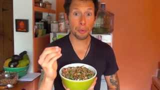 Sprouted Quinoa Tabouli Salad Vegan Raw Food Recipe [upl. by Nonnahc]