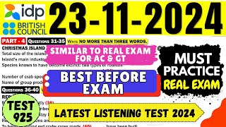 IELTS Listening Practice Test 2024 with Answers  23112024  Test No  925 [upl. by Woodson]