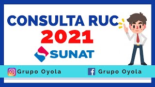 CONSULTA RUC  SUNAT 2021 [upl. by Enrev724]