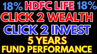 hdfc life click 2 wealth  click 2 invest and progrowth plus fund performance of previous 5 years [upl. by Keese242]