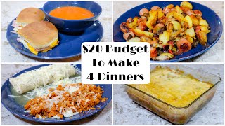 Making 4 Dinners for 20  Budget Meals for Two  Dollar Tree Dinners  Simple Recipes [upl. by Inalem198]