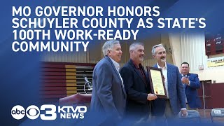 Missouri governor honors Schuyler County as states 100th workready community [upl. by Letnohc101]