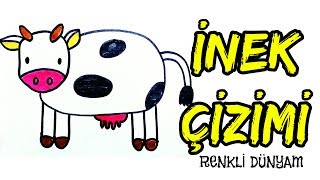 İnek Nasıl Çizilir  İnek Çizimi How to draw a cow Renkli Dünyam [upl. by Toblat789]