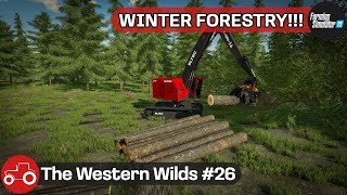 Winter Forestry Selling Silage amp Creating A New Field  The Western Wilds 26 FS22 Timelapse [upl. by Airdnas]