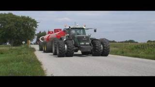 Liquid Manure Spreader Turning on Road [upl. by Rotciv]