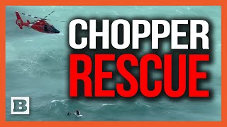 Milton Chopper Rescue Captain Rescued by Helicopter After Floating on Cooler Overnight [upl. by Eybbob]