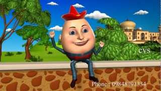 Humpty Dumpty  3D Animation English Nursery Rhyme songs For Children with Lyrics [upl. by Azitram]