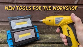 New cheap tools from Aldi Workzone LED work light and Asda Rolson cordless screwdriver [upl. by Eclud]