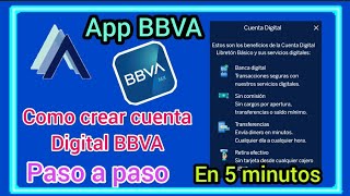 CUENTA DIGITAL BBVA COMO CREARLA PASO A PASO 2023 [upl. by Alexa865]