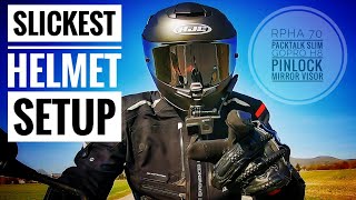 Slickest Helmet Setup Ever RPHA 70 Cardo Packtalk Slim Gopro Hero8 Pinlock [upl. by Lectra]