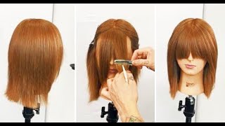 Easy Hair Cutting Tips amp Tricks for Thin Fine Hair  Fringe Bangs Haircut Tutorial [upl. by Melvyn]