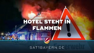 Großbrand im Allgäu VierSterneHotel steht in Flammen [upl. by Yrailih]