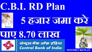 CENTRAL BANK OF INDIA RD PLAN  CENTRAL BANK RD INTEREST RATE 2019 HINDI [upl. by Hamirak]