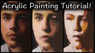 Portrait Painting Tutorial  Salvador Acrylic REVIEW  Blending Colors in ACRYLIC [upl. by Sher]