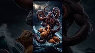 Dad Cat saved his son from Octopus 🙀 cat catsoftiktok shortsfeed trendingshorts viralshorts [upl. by Adohr]