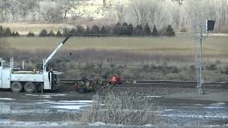 Rail repair at Pompeys Pillar Montana [upl. by Hector]