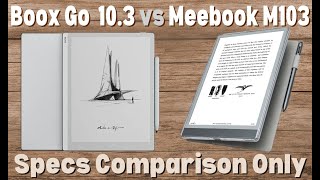 Meebook m103 vs Boox Go 103 Specs Comparison [upl. by Barty]