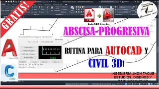 RUTINA ▶️ PROGRESIVAS ABSCISAS AUTOCAD [upl. by Rickert]