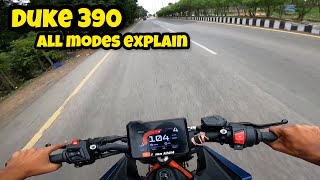 DUKE 390 GEN3 ALL MODES EXPLAIN  Duke 390 Display Features Explain  Duke390 Riding Modes [upl. by Llevra]