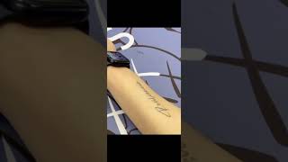 Tattooing myself everyday handheldprinter smallbusiness coding tattoo printing [upl. by Hatti]