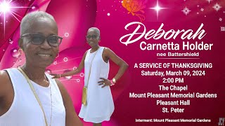 A Homegoing Ceremony for the Life of Deborah Holder [upl. by Eniac]