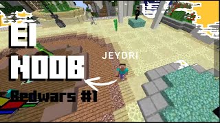 El NOOB jugando MINECRAFT BEDWARS 😂😂😂 Bedwars 1 [upl. by Knight886]