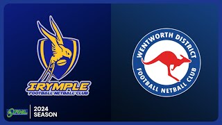 Irymple vs Wentworth Preliminary Final Season 2024  Sunraysia Football Netball League [upl. by Alleusnoc]