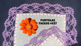 📌¡MARAVILLOSA💜 🌸ORILLA IDEAL PARA SERVILLETAS O BORDES DE BLUSAS🧵PUNTILLAS FACILES 637 [upl. by Ajet]